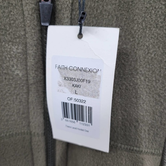 Faith Connexion Women's Green Full Zip Hooded Sweater Sweatshirt Size Large NWT - Picture 3 of 8